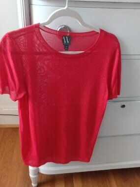 Worthington Red Metallic Sweater  M